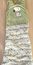 Baby Schlafsack ärmellos grün gemustert Snoopy Peanuts Tiere Motiv