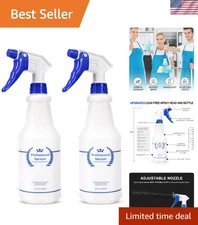 Plastic Spray Bottle 2 Pack 24 Oz All Purpose Reusable Chemical Resistant
