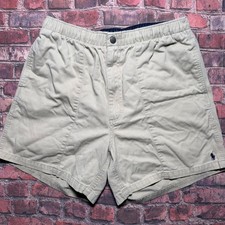 VTG Polo Ralph Lauren Shorts Men Drawstring Stretch Fit Khaki Stone Size M