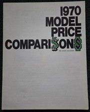 Vintage 1970 Model Price Comparisons For Buick Salesmen - Original