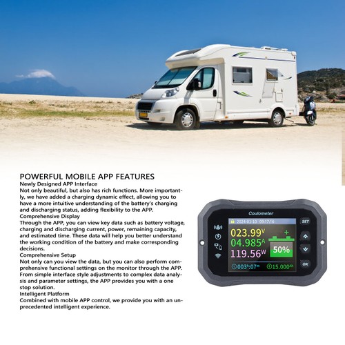Bluetooth Battery Monitor User-Friendly Design For Easy Monitoring Premium