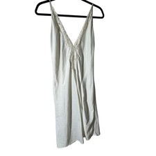Womens Leonie Vintage Nightgown Size Medium Slip Dress Off White Lace Adjustable
