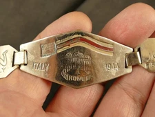 WW2 AFRICA / ITALIAN CAMPAIGN SOUVENIR LINK BRACELET "ROME 1944" TUCSON ESTATE