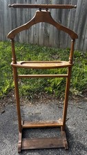 Vintage Mid Century MCM Wood Men's Wooden Suit Clothes Valet Stand 47  