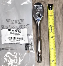 VIM Tools MVRK 1/4" x 5" L High Polish 90T Ratchet, Made in USA! #R4USA