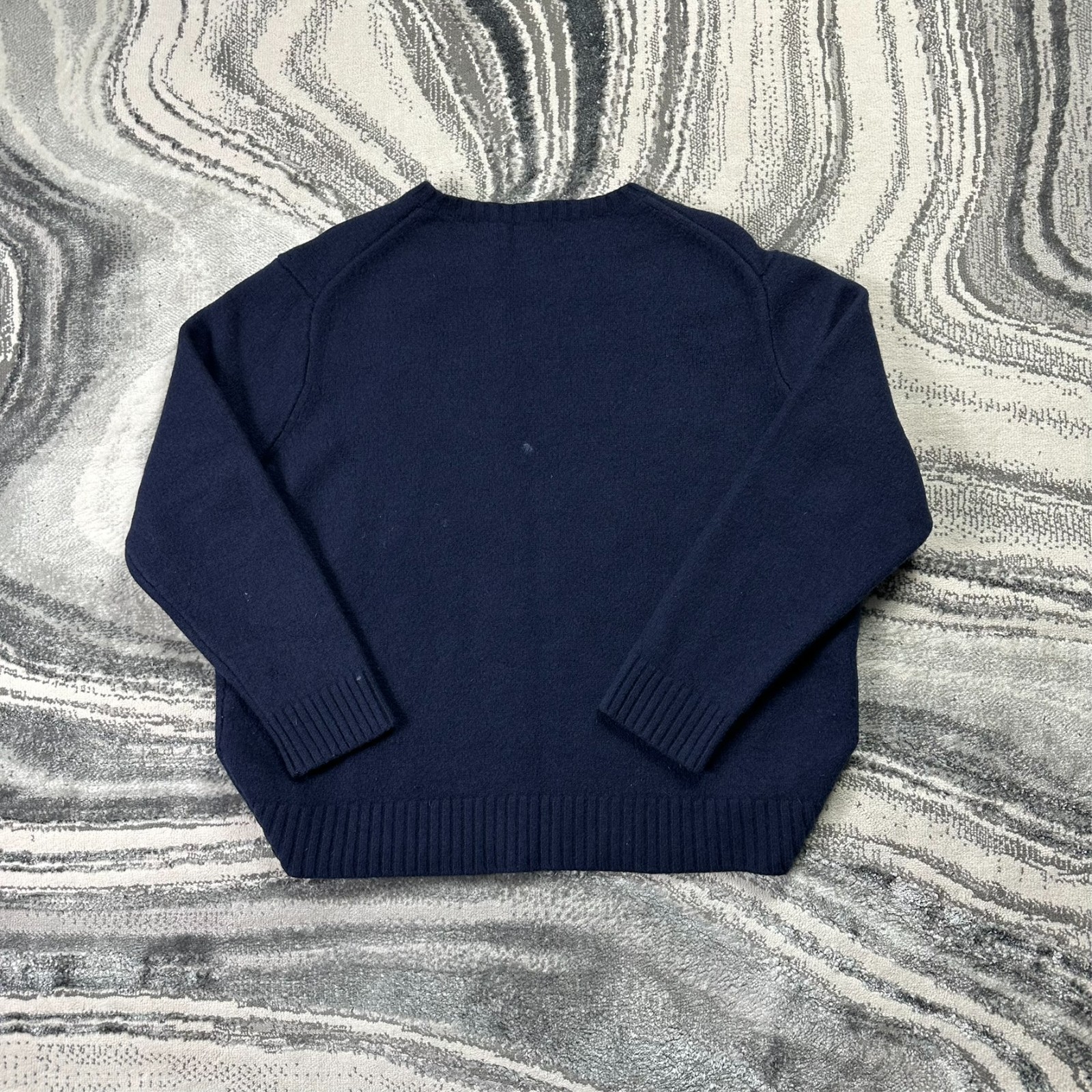 Women's VTG Polo Ralph Lauren Navy Polo Bear Wool Blend Size XL Knitted Jumper image 6