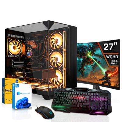 Gamer PC Set Ryzen 9 9950X3D2 Dual Radeon RX 9070 16GB 32GB 2TB NVMe Gamer Monit