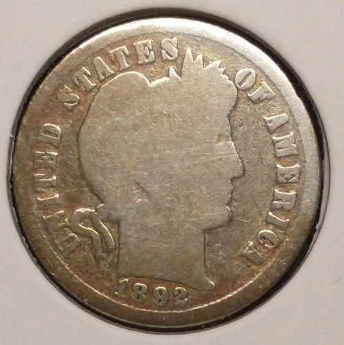 1892-O BARBER DIME -- Good (G) -- old cleaning