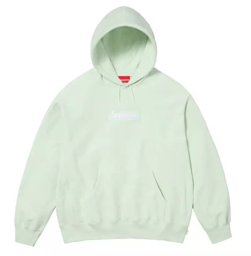 Sweat shirt à capuche logo Supreme Box vert clair FW23SW56 taille XL extra large