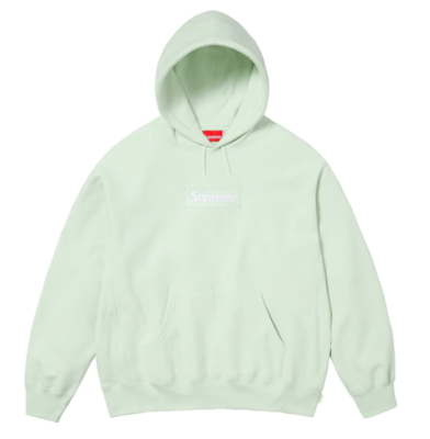 Supreme Box Logo Hooded Sweatshirt Light Green FW23SW56 Size XL