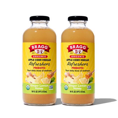 Organic Apple Cider Vinegar Beverage, Ginger Lemon Honey - 16Oz, 2 Pack