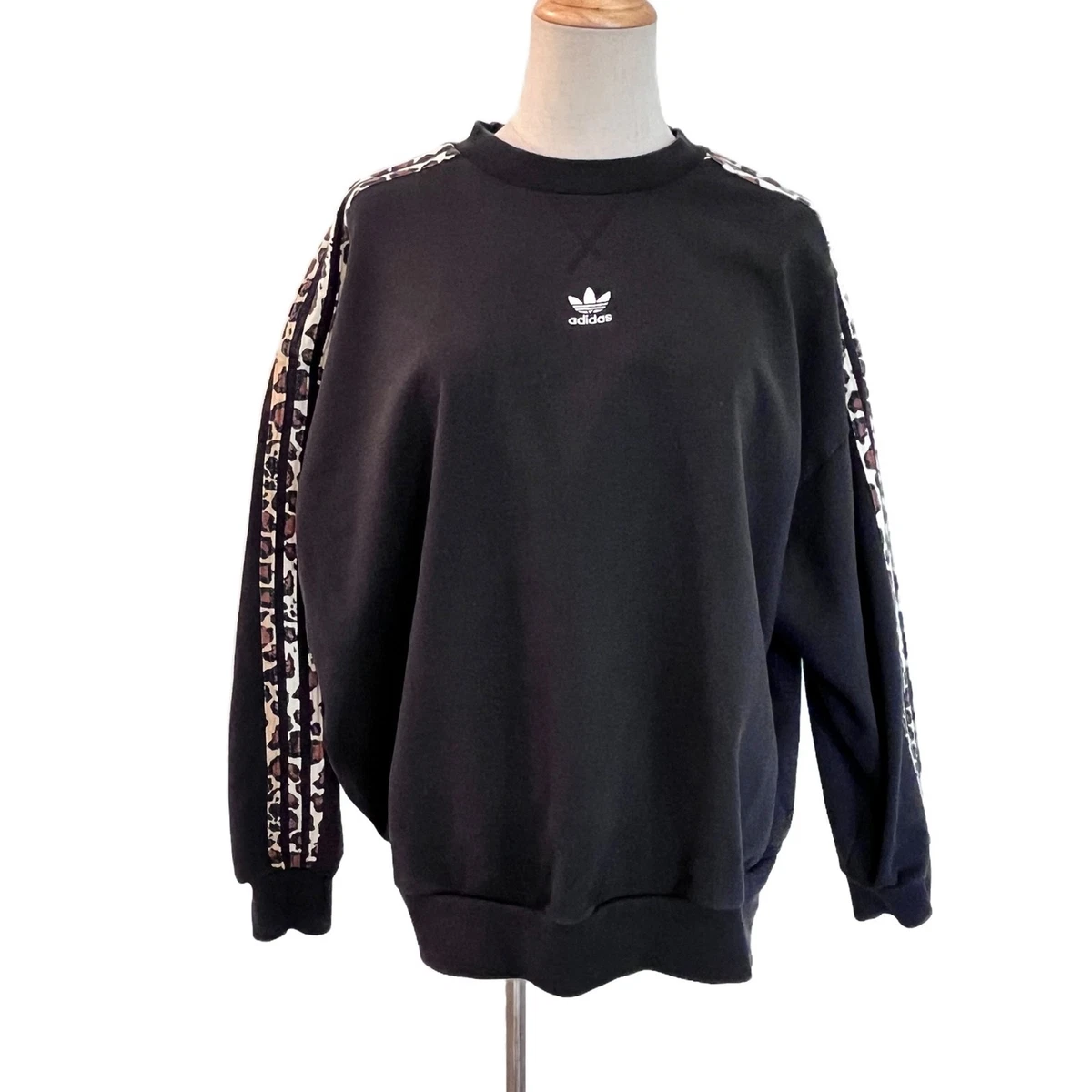adidas leopard luxe sweatshirt black