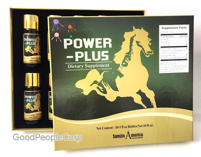 POWER-PLUS GINSENG Energy Liquid Supplement 10x1oz bottles, Men's Strong Power