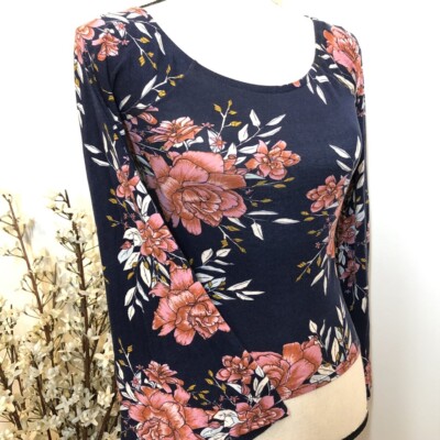 Billabong Floral Bell Sleeve Crop Top Off Shoulder 'Come Around' Size Medium
