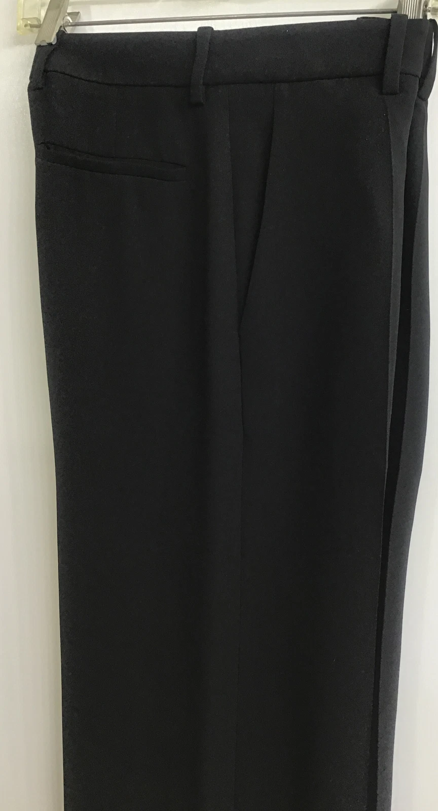 Pantaloni in seta nera Valentino dritti larghi piega centrale piega taglia XS