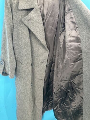 Fleurrette Of California 100% Wool Grey Double-Breasted Trench Coat With Satin L - Picture 6 of 6