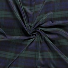 Scottish Tartan Check Fabric Material - AQUA