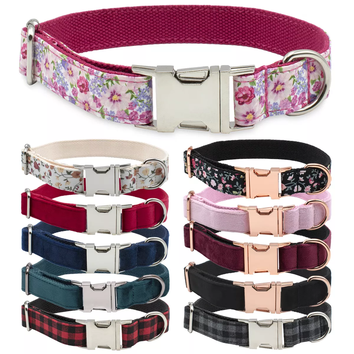 Luxury Dog Collar Strong Adjustable Metal Buckle with Optional