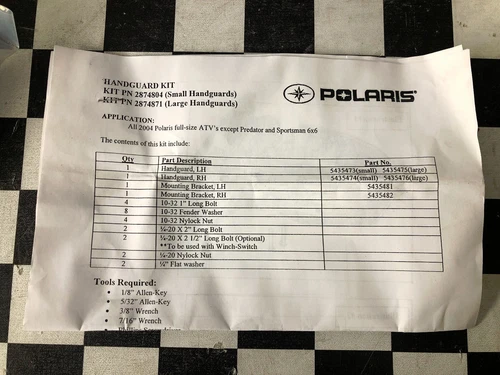 2001 - 2006 Polaris Sportsman Exc. 6x6 原始设备制造商大号蓝色护手套件 02 03 04 05 - 第 6 张/共 7 张