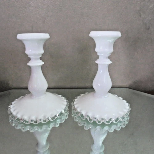 Fenton Silvercrest #7474 Candlestick pair