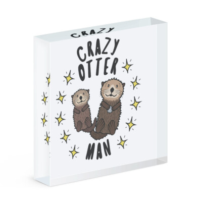 Verrückte Otter Mann Stars Acryl Foto Block Rahmen Lustig Tiere