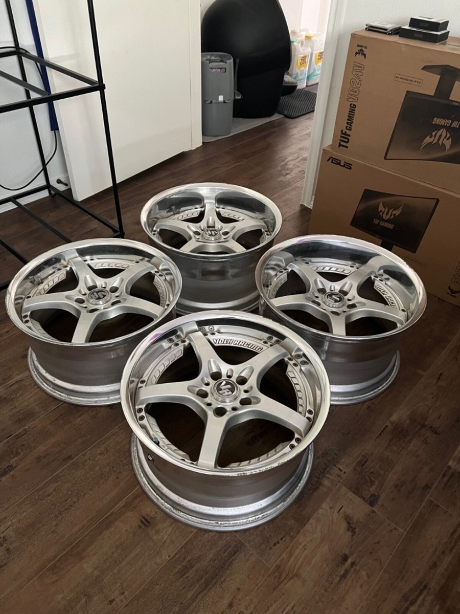 Rare vintage RAYS VOLK RACING SF CHALLENGE 18in 9J +21 10J +23 PCD