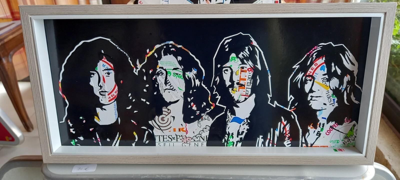 encadrement LED ZEPPELIN autocollants publicitaires découpés 50x25 cms