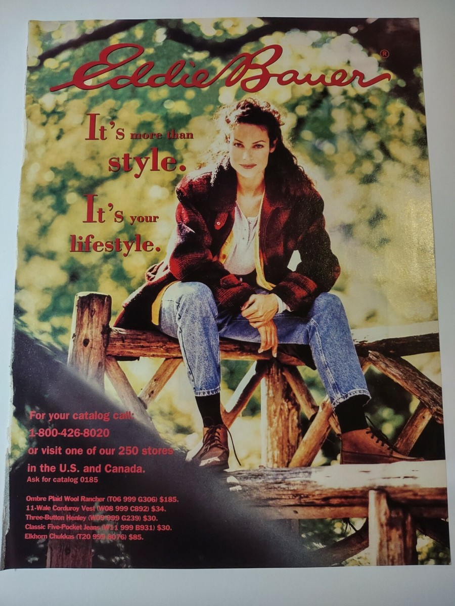 Eddie Bauer Fashion Apparel more than Style Vintage 1990s Print Ad