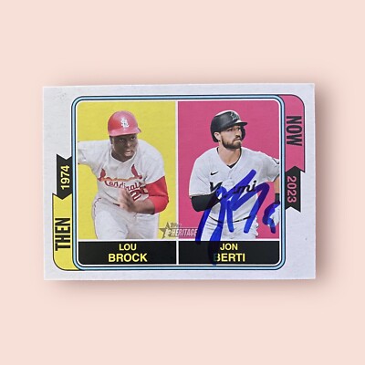 Jon Berti Signed Autographed 2023 Heritage Card Lou Brock Marlins