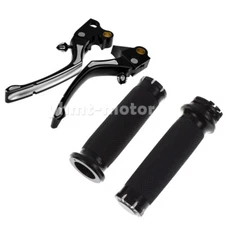 Clutch Lever + Hand Grips Handlebar Fit For Dyna 96-17 XL 96-03 Softail 96-14