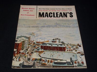 1958 JANUARY 4 MACLEAN'S MAGAZINE - NICE ILLUSTRATED FRONT COVER - E 4546