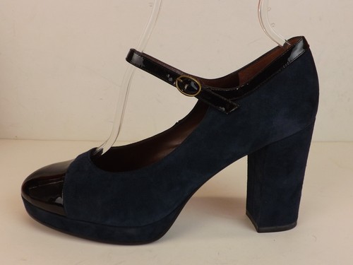 NUEVOS ZAPATOS DE PLATAFORMA MARC BY MARC JACOBS AZUL OSCURO GAMUZA PUNTA REDONDEADA MARY JANE 40 - Imagen 2 de 12