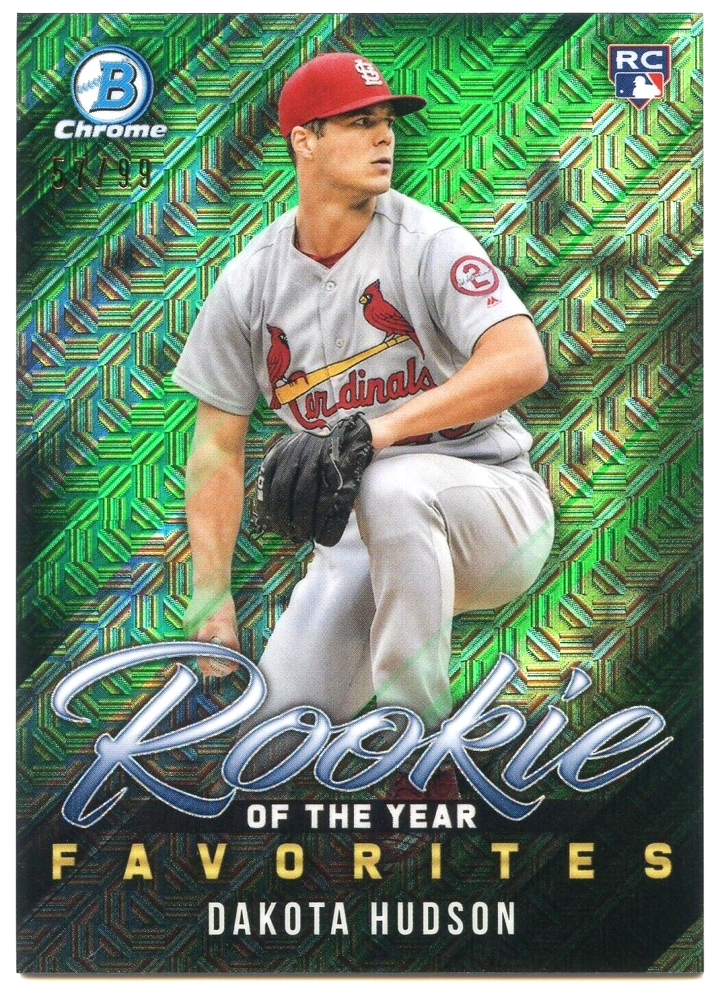 2019 Bowman Chrome Mega Box Dakota Hudson ROY Favorites Green Refractor #ROYF-2
