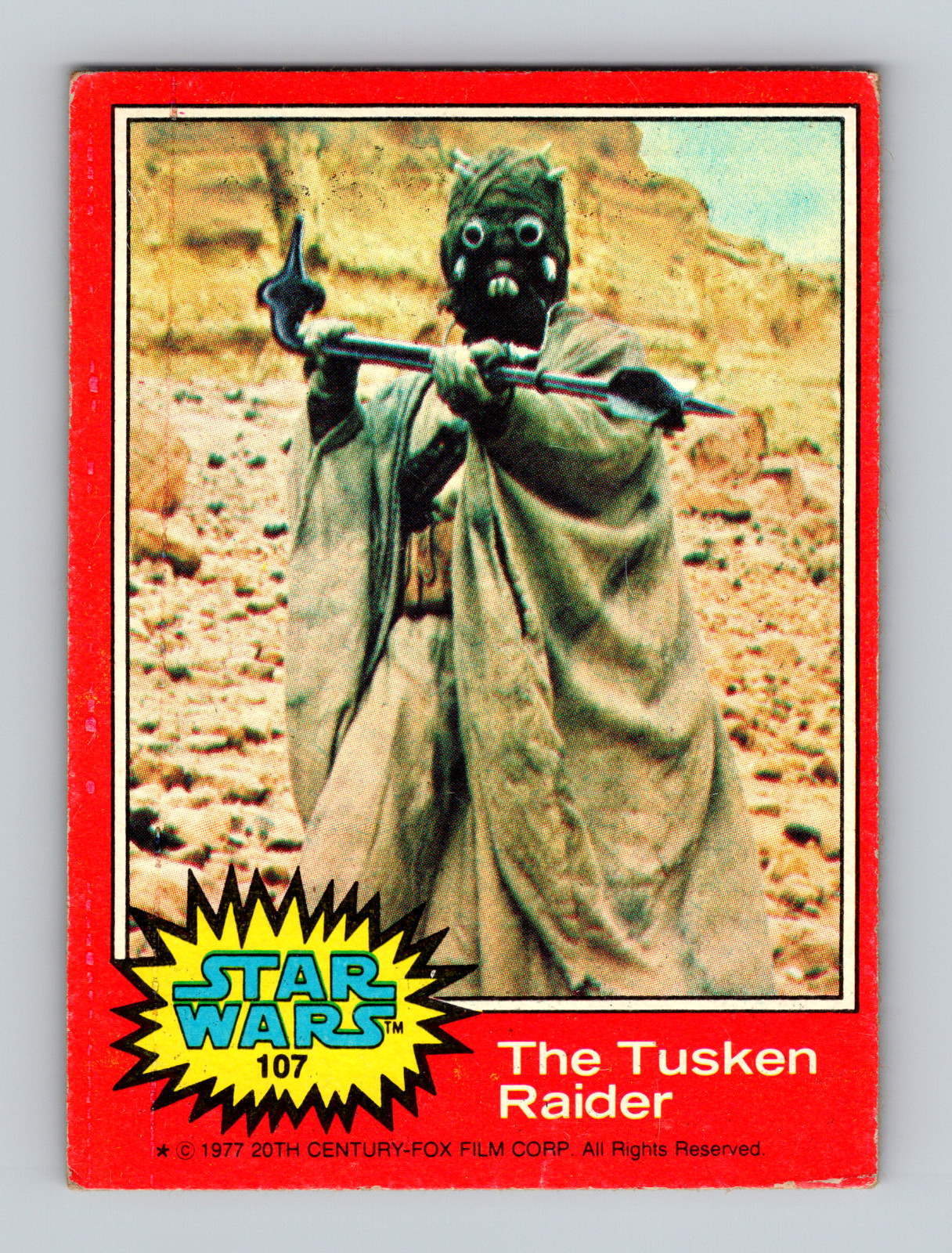 The Tusken Raider #107 Star Wars 1977 Topps trading card — raw and PSA graded price guide