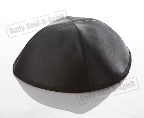 3 Kippot en satin NOIRES yarmoulke ethnique Israël couvre-chef juif traditionel - Foto 3 di 6
