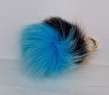 Keychain Blue fox Key Fob Fur