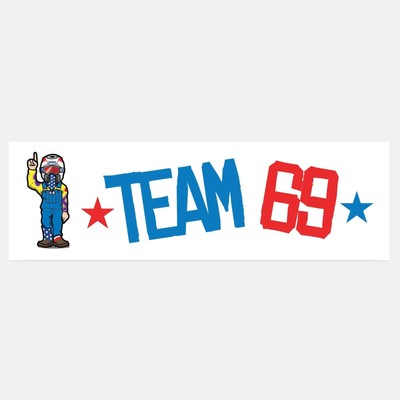 Ronnie Mac Team 69 Character Bumper Sticker