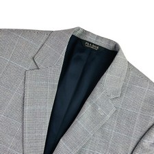 Jos A Bank Men  s Tailored 2-Button Blazer Navy Houndstooth   42 L
