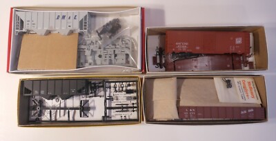 3 Accurail & 1 Walthers HO unassembled Freight Cars 