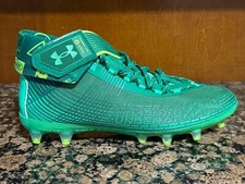 New Mens US 10 UNDER ARMOUR UA HIGHLIGHT MC FOOTBALL CLEATS GREEN 3023716-301