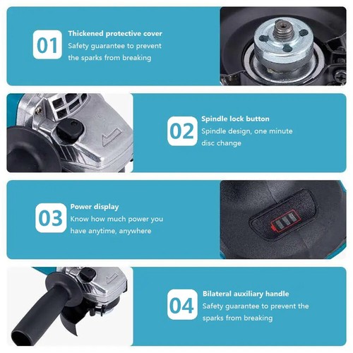 125mm Brushless Angle Grinder Battery For Makita 18V Batteries Fully Working New - Picture 5 of 17