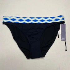 Jag Womens Swim Bottom sz XL Black Blue Diamond Bikini Resortwear Vacation NEW