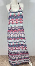NWT Forever 21 Women’s Long Summer Maxi Dress Geometric Spaghetti Straps Sz M