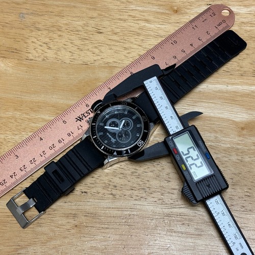 Stylish Geneva Quartz Watch Men Silver Black Japan Rotating Bezel New Battery - Picture 6 of 6