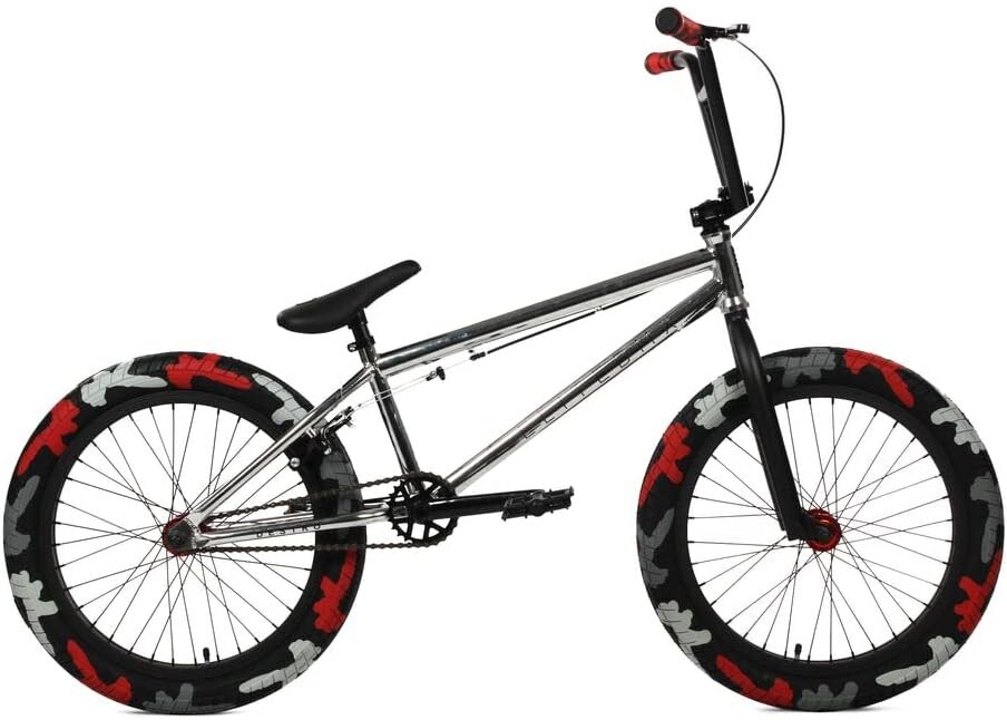 Elite 20" BMX Destro Bicycle Freestyle Bike 3 Piece Crank CHROME COMBAT