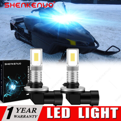 2 881 Blue LED Headlight for Arctic Cat Crossfire 800 Sno Pro EFI 2007-11 Bulbs