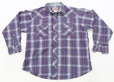 Rare Vintage WRANGLER American Cowboys Checkered Plaid Pearl Western Shirt 90s L