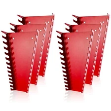 6 Pack Red 78-Slot Metal Wrench Organizer Heavy Duty Tray for Tool Box