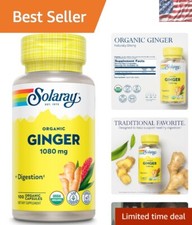 USDA Organic Ginger Root 540mg - Digestive  Cardiovascular Support 100 VegCaps