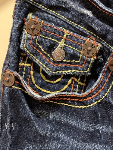CORTE BOTA DE LAVADO DE MUJER TRUE RELIGION TALLA 30 CINTURA 34 ENTREPIERNA AZUL OSCURO AZUL OSCURO - Imagen 7 de 11